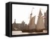 The Pride of Baltimore II Arrives off the Pool of London Next to Tower Bridge-null-Framed Stretched Canvas