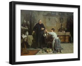 The Priest's Dinner (Oil)-Peter Baumgartner-Framed Giclee Print