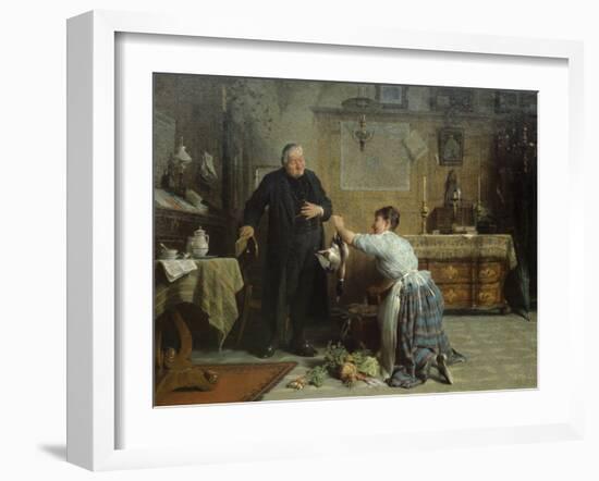 The Priest's Dinner (Oil)-Peter Baumgartner-Framed Giclee Print