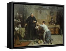 The Priest's Dinner (Oil)-Peter Baumgartner-Framed Stretched Canvas