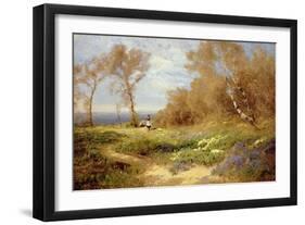 The Primrose Gatherers-John Clayton Adams-Framed Premium Giclee Print