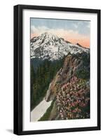'The Primrose on Mount Rainier', c1916-Asahel Curtis-Framed Premium Photographic Print