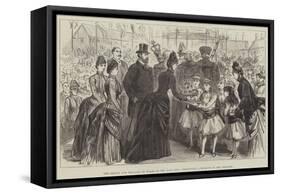 The Prince and Princess of Wales at the East End, Presenting a Bouquet to the Princess-null-Framed Stretched Canvas