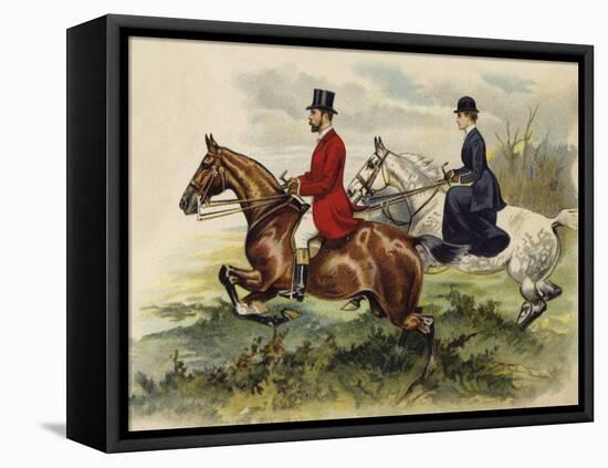 The Prince and Princess of Wales in the Hunting Field-Henry Payne-Framed Stretched Canvas