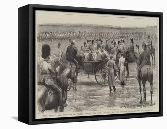 The Prince and Princess of Wales Presenting New Colours to the Gordon Highlanders at Aberdeen-Godefroy Durand-Framed Stretched Canvas