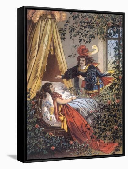 The Prince Discovers the Sleeping Princess-Jouvet-Framed Stretched Canvas