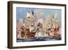 The "Prince George" at the Battle of Malaga, 1704-Charles Edward Dixon-Framed Giclee Print