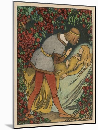 The Prince Kisses the Princess and She Awakens-Willy Planck-Mounted Art Print