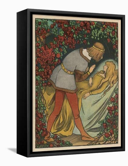 The Prince Kisses the Princess and She Awakens-Willy Planck-Framed Stretched Canvas