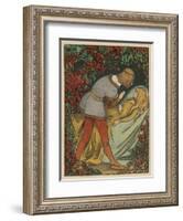 The Prince Kisses the Princess and She Awakens-Willy Planck-Framed Art Print