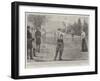 The Prince of Montenegro Playing Lawn Tennis at Cettinje-Arthur Hopkins-Framed Giclee Print