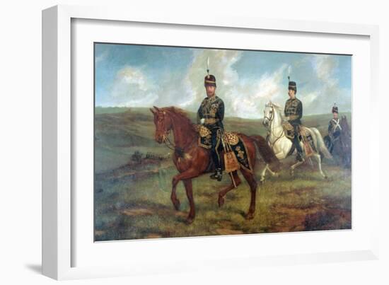 The Prince of Wales (1841-1910) with Lieutenant Colonel Valentine Baker Reviewing the 10th Hussars-Sir Francis Grant-Framed Giclee Print