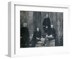 The Prince of Wales and his tutors at Oxford University, c1860 (1910)-Unknown-Framed Photographic Print