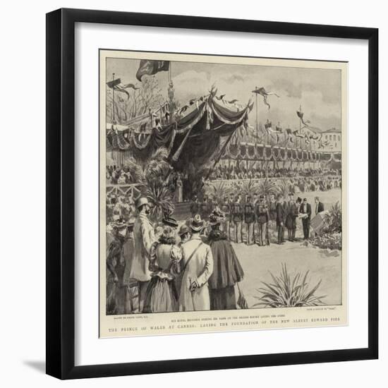 The Prince of Wales at Cannes, Laying the Foundation of the New Albert Edward Pier-Frank Dadd-Framed Giclee Print