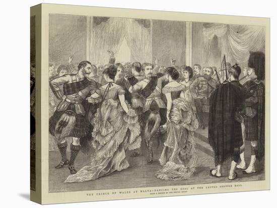 The Prince of Wales at Malta, Dancing the Reel at the United Service Ball-William Ralston-Stretched Canvas