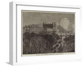The Prince of Wales at Scarborough, Festive Display of Fireworks-null-Framed Giclee Print