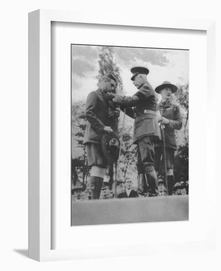 The Prince of Wales being invested with the Silver Wolf by the Duke of Connaught, 1922 (1936)-null-Framed Photographic Print