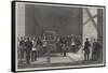 The Prince of Wales Closing the Last Rivet of the Victoria Tubular Bridge over the St Lawrence-George Henry Andrews-Framed Stretched Canvas