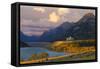 The Prince of Wales Hotel at Sunrise, Waterton Lakes National Park, Alberta, Canada, North America-Miles Ertman-Framed Stretched Canvas