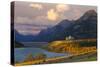 The Prince of Wales Hotel at Sunrise, Waterton Lakes National Park, Alberta, Canada, North America-Miles Ertman-Stretched Canvas