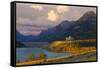 The Prince of Wales Hotel at Sunrise, Waterton Lakes National Park, Alberta, Canada, North America-Miles Ertman-Framed Stretched Canvas