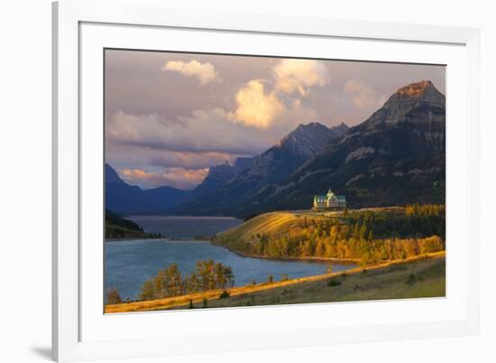 The Prince of Wales Hotel at Sunrise, Waterton Lakes National Park, Alberta, Canada, North America-Miles Ertman-Framed Photographic Print