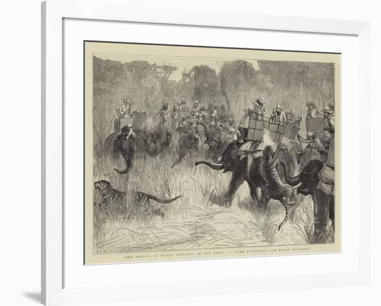 The Prince of Wales Hunting in the Terai, a Tiger Attacking the Royal Elephant-Samuel Edmund Waller-Framed Giclee Print