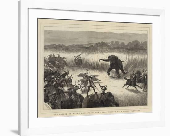 The Prince of Wales Hunting in the Terai, Charge of a Rogue Elephant-Samuel Edmund Waller-Framed Giclee Print