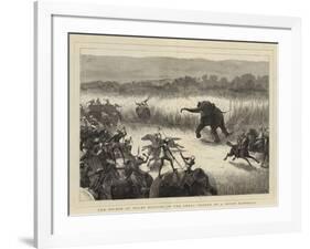 The Prince of Wales Hunting in the Terai, Charge of a Rogue Elephant-Samuel Edmund Waller-Framed Giclee Print