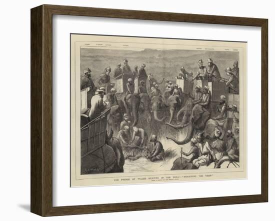 The Prince of Wales Hunting in the Terai, Measuring the Tiger-Samuel Edmund Waller-Framed Giclee Print