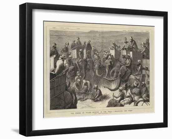 The Prince of Wales Hunting in the Terai, Measuring the Tiger-Samuel Edmund Waller-Framed Giclee Print