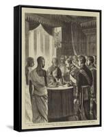 The Prince of Wales in Ceylon, Kandy, the Buddhist Priests Exhibiting Buddha's Tooth to the Prince-Alfred Chantrey Corbould-Framed Stretched Canvas