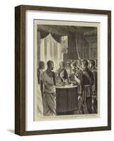 The Prince of Wales in Ceylon, Kandy, the Buddhist Priests Exhibiting Buddha's Tooth to the Prince-Alfred Chantrey Corbould-Framed Giclee Print