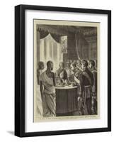 The Prince of Wales in Ceylon, Kandy, the Buddhist Priests Exhibiting Buddha's Tooth to the Prince-Alfred Chantrey Corbould-Framed Giclee Print