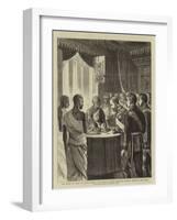 The Prince of Wales in Ceylon, Kandy, the Buddhist Priests Exhibiting Buddha's Tooth to the Prince-Alfred Chantrey Corbould-Framed Giclee Print