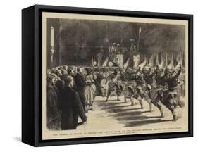 The Prince of Wales in Ceylon, the Devils' Dance at the Private Perehara before the Prince, Kandy-Godefroy Durand-Framed Stretched Canvas