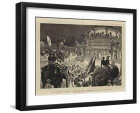 The Prince of Wales in Ceylon, the Public Perehara before the Prince, Kandy-Joseph Nash-Framed Giclee Print