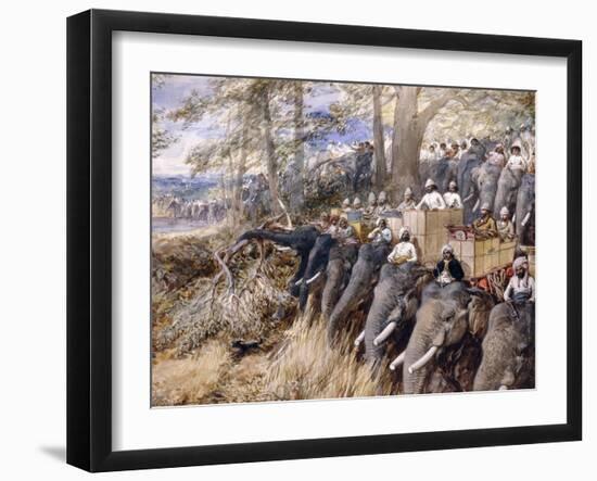 The Prince of Wales in the Terai Beating the Jungle with Sir Jung Bahadur Rana-William 'Crimea' Simpson-Framed Giclee Print
