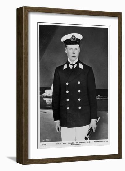 The Prince of Wales in the Uniform of a Midshipman, 1910-null-Framed Giclee Print