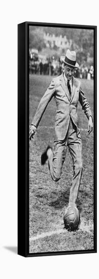 The Prince of Wales Kicking Off the Spurs Versus Fulham Football Match, 1921-null-Framed Stretched Canvas