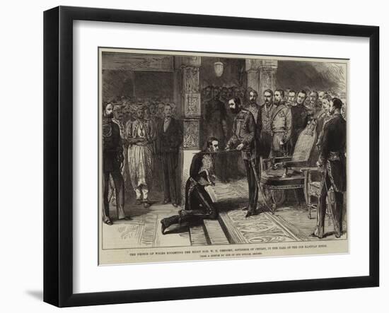 The Prince of Wales Knighting the Right Honourable W H Gregory-null-Framed Giclee Print