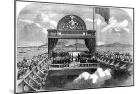 The Prince of Wales Laying the Last Stone of the Victoria Bridge over the St Lawrence River, 1860-George Henry Andrews-Mounted Giclee Print