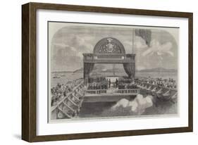 The Prince of Wales Laying the Last Stone of the Victoria Bridge over the St Lawrence-George Henry Andrews-Framed Giclee Print