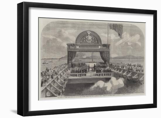 The Prince of Wales Laying the Last Stone of the Victoria Bridge over the St Lawrence-George Henry Andrews-Framed Giclee Print