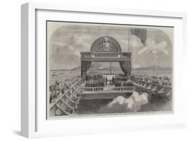 The Prince of Wales Laying the Last Stone of the Victoria Bridge over the St Lawrence-George Henry Andrews-Framed Giclee Print