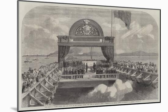 The Prince of Wales Laying the Last Stone of the Victoria Bridge over the St Lawrence-George Henry Andrews-Mounted Giclee Print