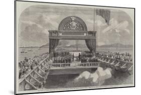 The Prince of Wales Laying the Last Stone of the Victoria Bridge over the St Lawrence-George Henry Andrews-Mounted Giclee Print