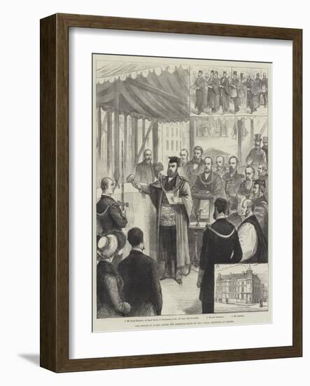 The Prince of Wales Laying the Memorial-Stone of the Indian Institute at Oxford-null-Framed Giclee Print