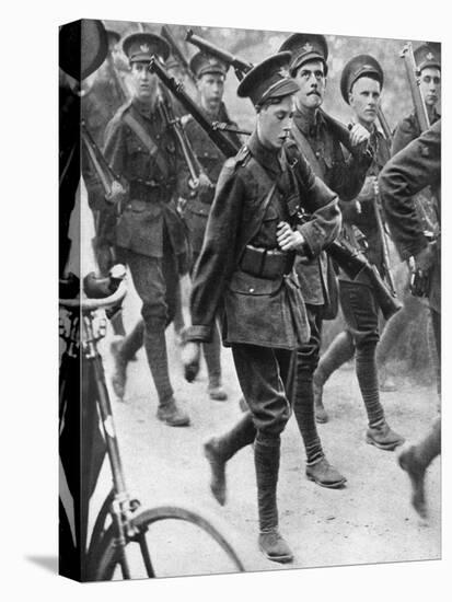 The Prince of Wales Marching with the Oxford University Officers Training Corps, C1910-null-Stretched Canvas