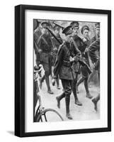 The Prince of Wales Marching with the Oxford University Officers Training Corps, C1910-null-Framed Giclee Print